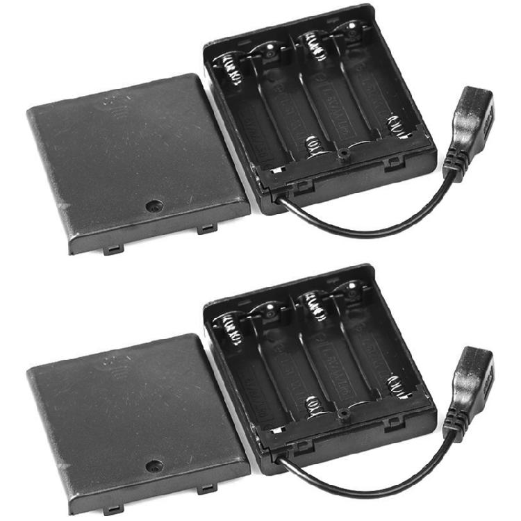 

4 Slots Battery USB Power Supply Box For LED Light Strips Featuring On Off Switchable Outdoor Activity Use 1