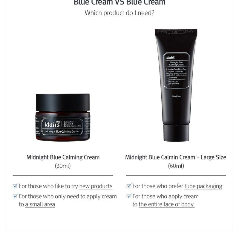dear, klairs Midnight Blue Calming Cream LARGE