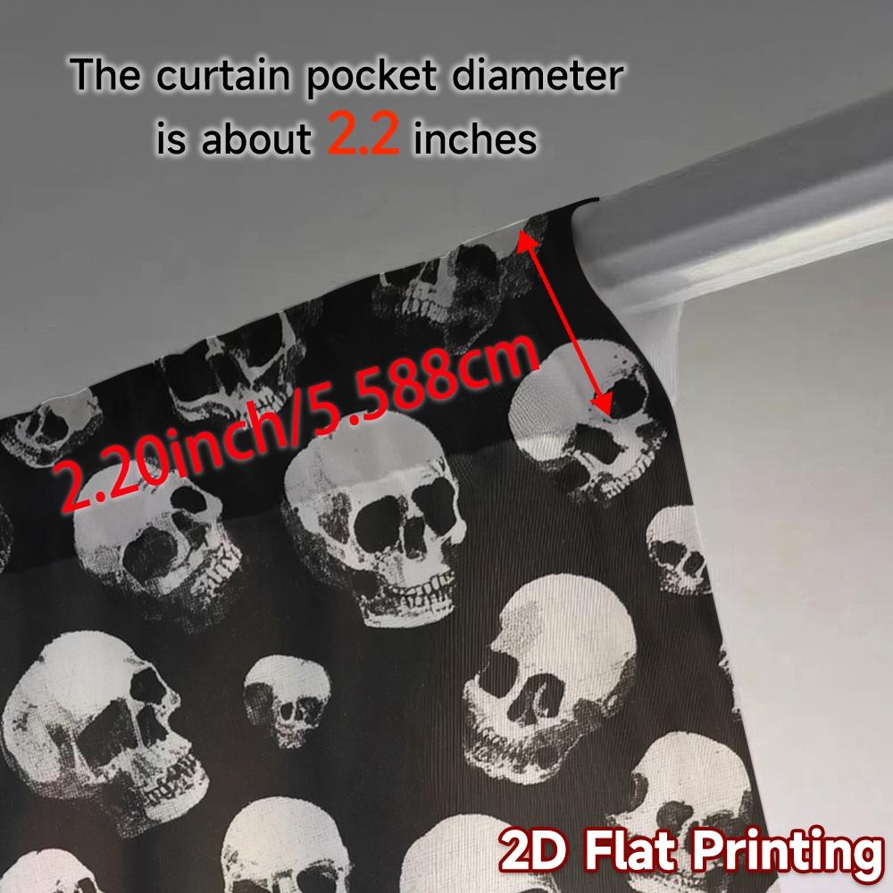 2pcs   2D FLAT PRINTING Curtains (Without Rod) SkullScatter Chic Curtain Cloth Versatile Polyester Fabric Curtains Gifts Ldeal