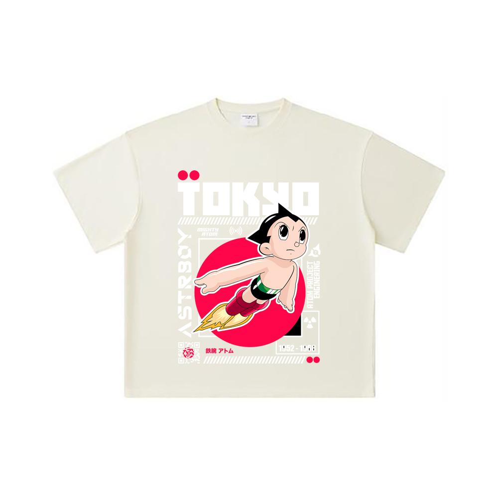 260 GSM Double Yarn 32 Count 100% Cotton Astro Boy V2 Print Unisex Heavy Cotton T Shirt S