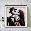 5D DIY Diamond Painting Decorative Kissing Skeleton Full Round Drill Scenery Diamond Embroidery Cross Stitch Kits Home Decor Gift
