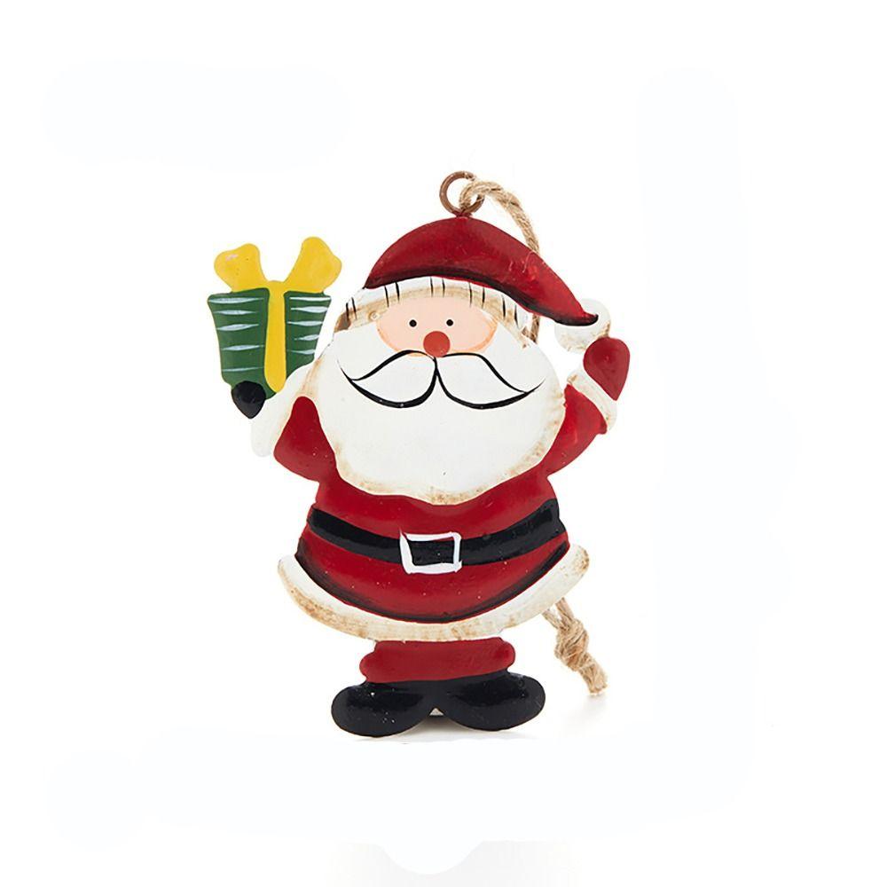 Retro Metal Xmas Tree Embellishment Welcome Door Hanging Pendants Santa Claus Cartoon Angel Doll Drop Ornaments Christmas Decor