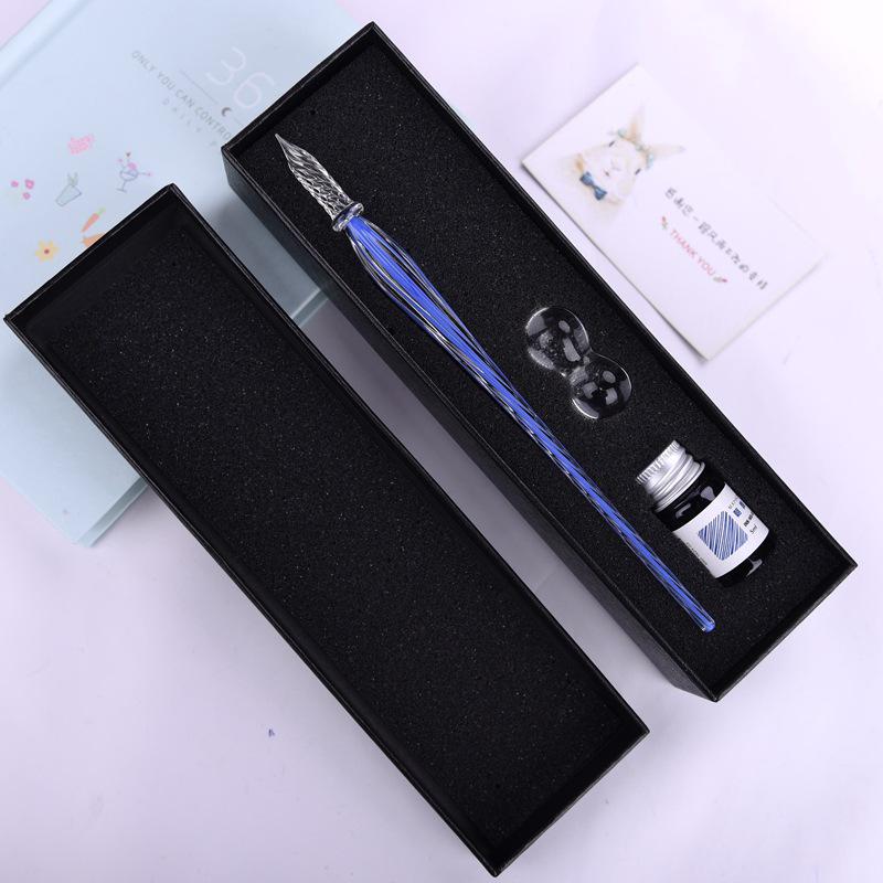 Farbige Glas-Dip-Feder Geschenkbox - Signatur & Kreativer Swatch-Stift