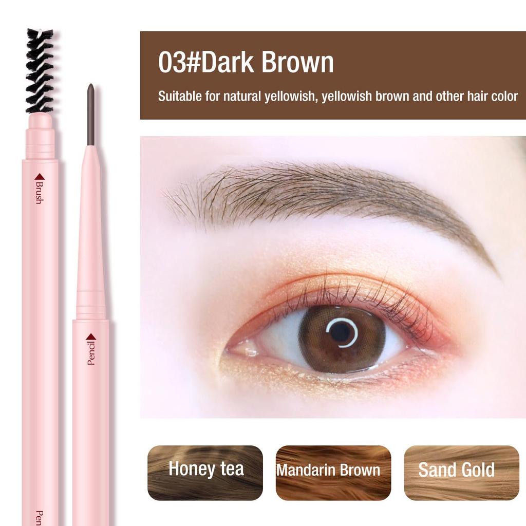 Çift uçlu Otomatik Dönen İnce Kaş Kalemi Su Geçirmez Sweatproof Kaş Artırıcı Göz Makyajı Kozmetik LM