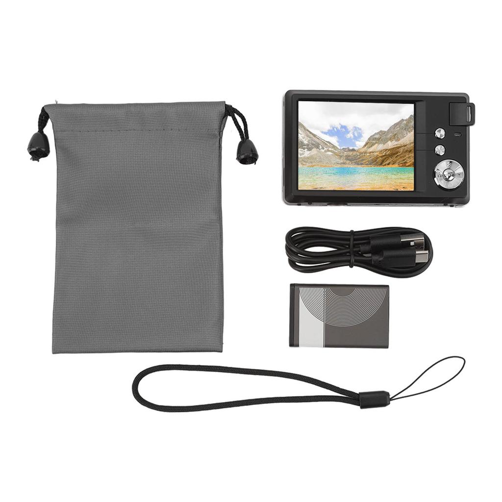 3.0in LCD Digital Camera 4K 48MP 16X Zoom Anti Shaking Portable HD Camera with Type C Port Fill Light for Teens Kids