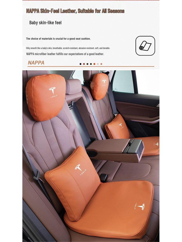 Tesla Car Headrest & Lumbar Support Cushion for Model 3/Y/S/X