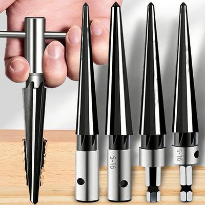 Handheld Tapered Hex Reamer Electric Drills Hexagonal T Handle Taper Reamers Metal Woodwork Hole-processing Reamer Tool Supplies