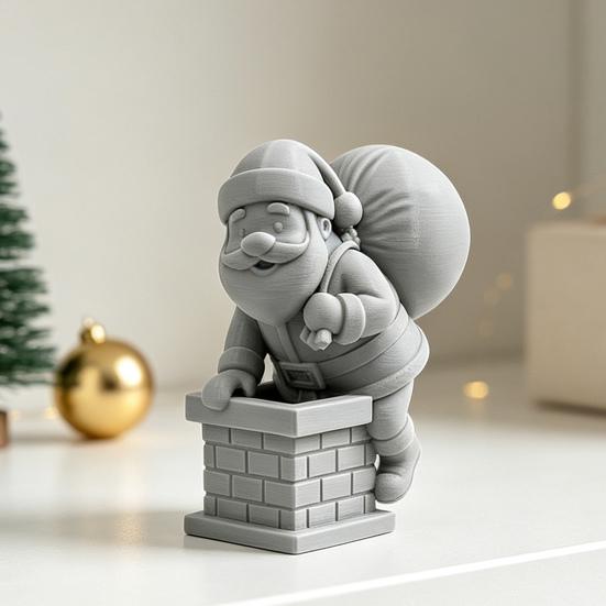 Festive Gift Bag Santa Decor for Window 3D Printed Climbing Figurine, Christmas Cute Claus Ornament Atmosphere Tabletop with Holiday Home Office