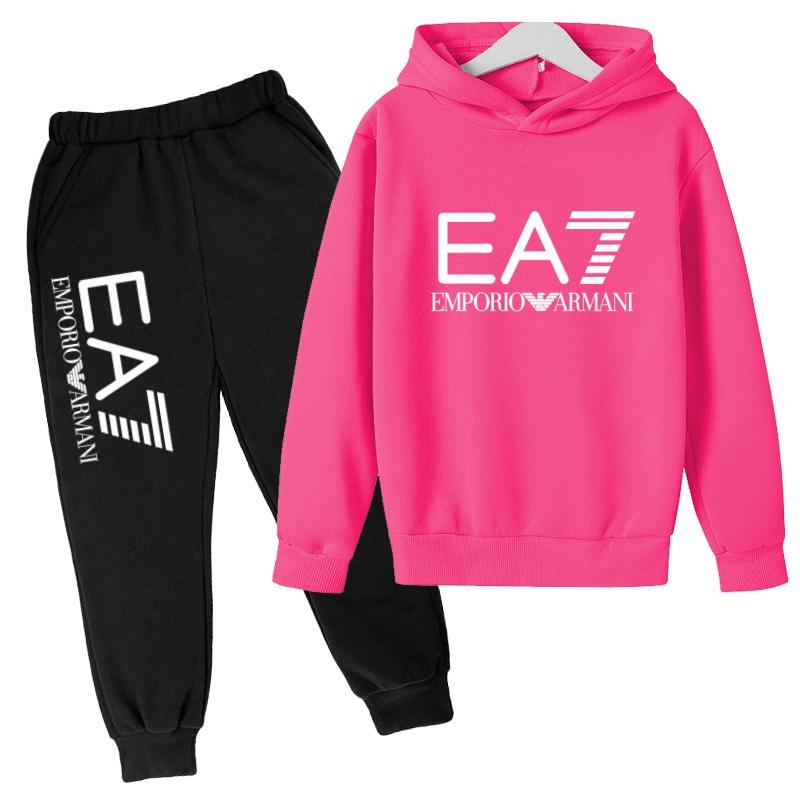 Kids Autumn Winter Hoodie Boy Girl 3-12Yrs Letter Print Clothing Casual Top+Trousers 2P Child Gift Brand Sports Coat Jogging Set