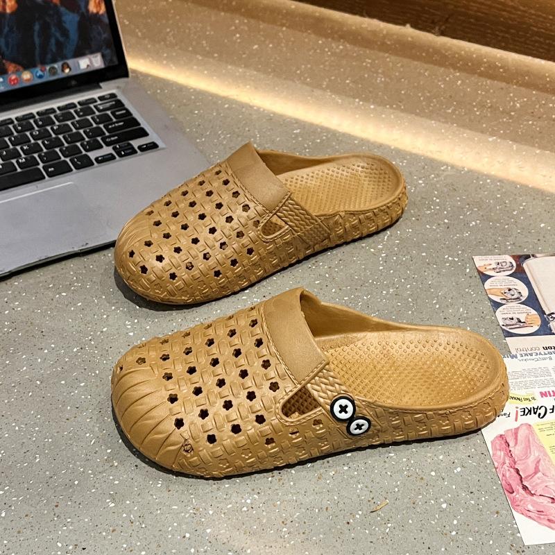 

Натуральный объем, новые летние туфли с мягкой подошвой, толстый каблук, толстая подошва, ретро, повседневные римские сандалии на плоской подошве, женские туфли 40-41 [one size smaller] коричневый