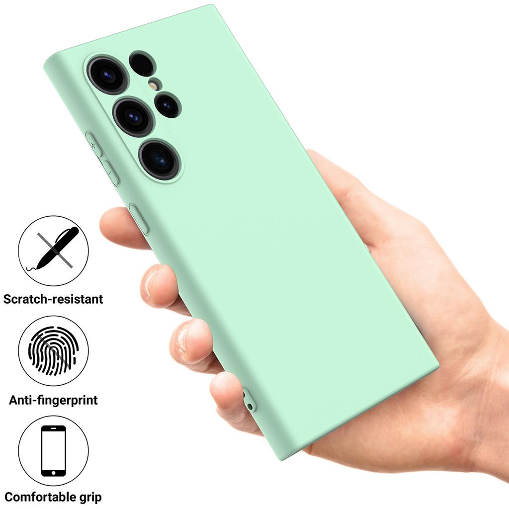 For Samsung Galaxy S24 Ultra Case Shockproof Liquid Silicone Smartphone Cover with Strap