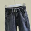 Dames hoge taille jeans, casual losse harembroek, negende denimbroek