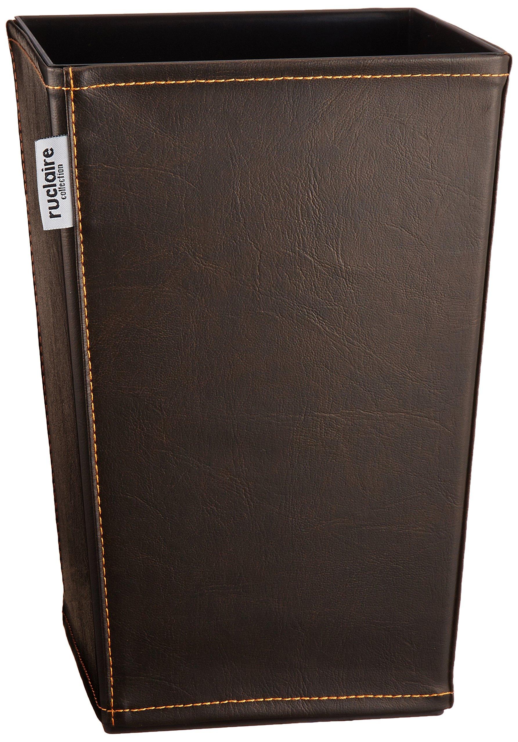 

Asbel Square Leather Trash Can S Brown Leclerc Collection 6.7L коричневый