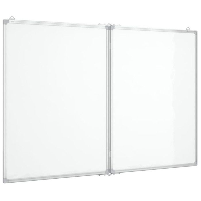 Tableau blanc magnétique pliable - 100x80 cm - Aluminium - Panneaux articulés - Intérieur