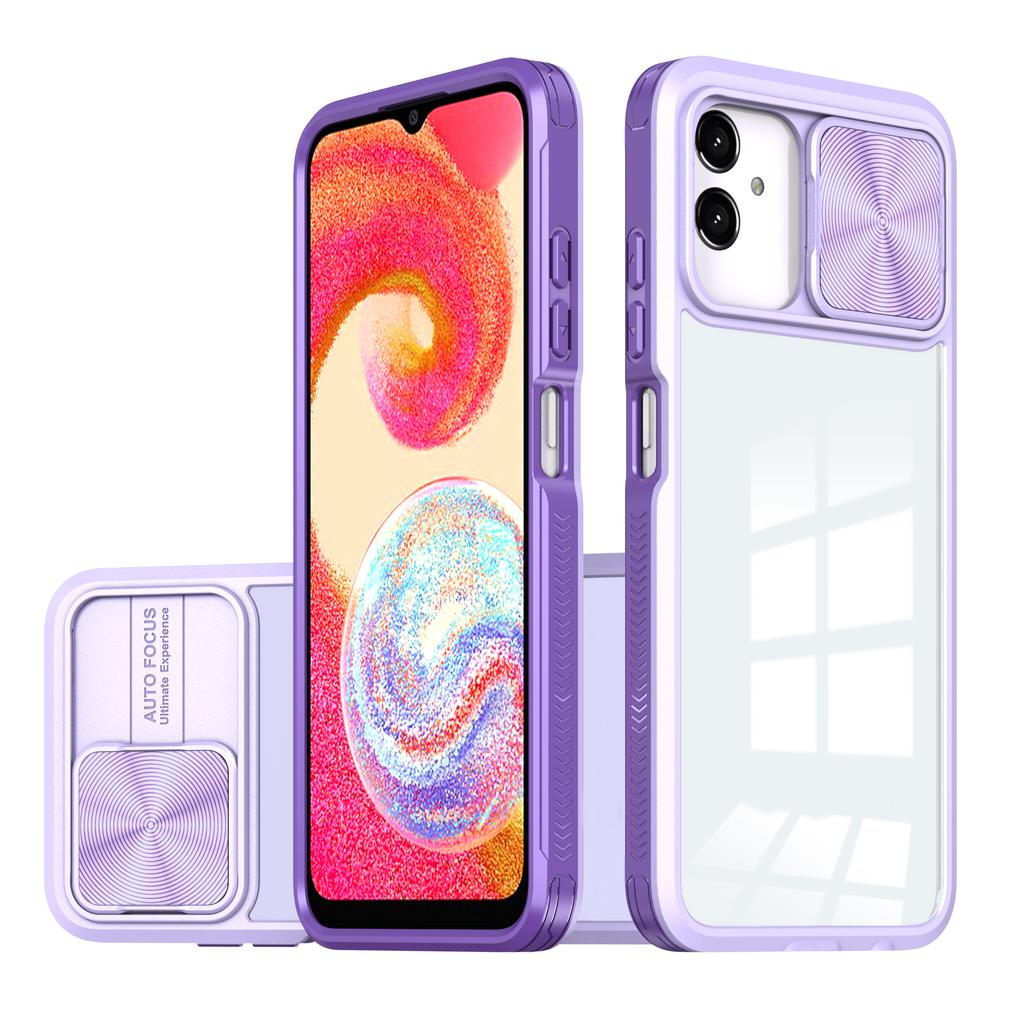 Shockproof Transparent Case for Samsung Galaxy A04E A04S A04 M04 F04 A03S A03 Core A02S Slide Metal Lens Protective Cover