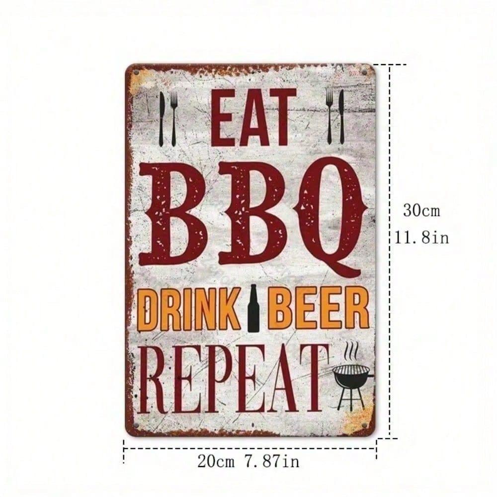 Retro Metal Beer Sign 8x12 Inch Rustic Tin Wall Decor Garage Man Cave Pub Home Bar