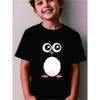 European Sizes Antarctic Penguin T-Shirt - Short Sleeve Crew Neck Summer Top with Cute Penguin Print, Suitable for Outdoor Play, & Daily Wear