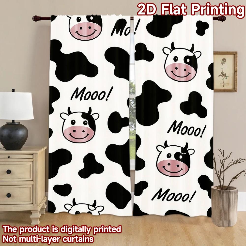 2D flat Photography Backdrop Popular Party Backdrop Cute Cow Faces 100% Polyester Family Party Decoration Use for Indoor