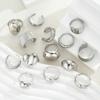 14 Pcs/Set Punk Ring Set For Women Vintage Chunky Silver Color Geometric Rings Fashion Personalized Daily Party Jewelry Gift New