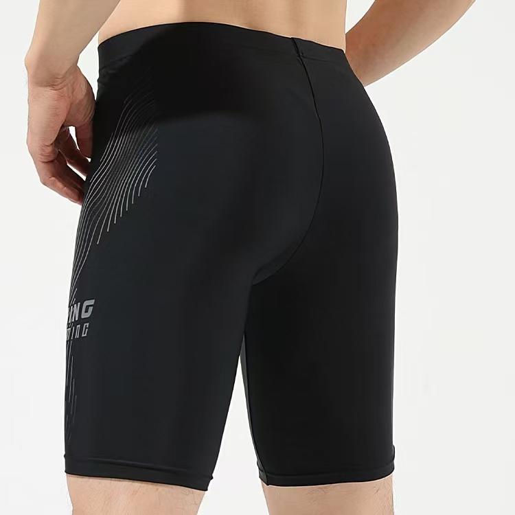 Li Ning Anti-Awkward Beach Hot Spring Swim Trunks Men Swimwear Black LNKW028-2