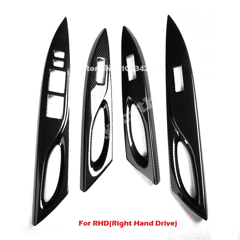 LHD RHD For 2014 2015 Toyota Yaris L Vios FS ABS Carbonfiber Window Rise Switch Gear Shift Panle Steering Wheel Air Switch Cover