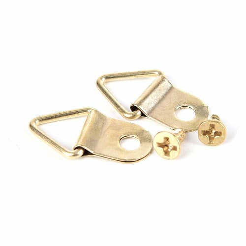 Elizabeth Birakan (Ball Hooks) with Wood Screws, 100-Pair Set, Light Gold, Triangular Hanging Hooks, Small Hanging Hooks