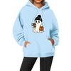 Women's Casual Fashion Solid Color Rugby Print Long Sleeve Hooded Sweatshirt Top