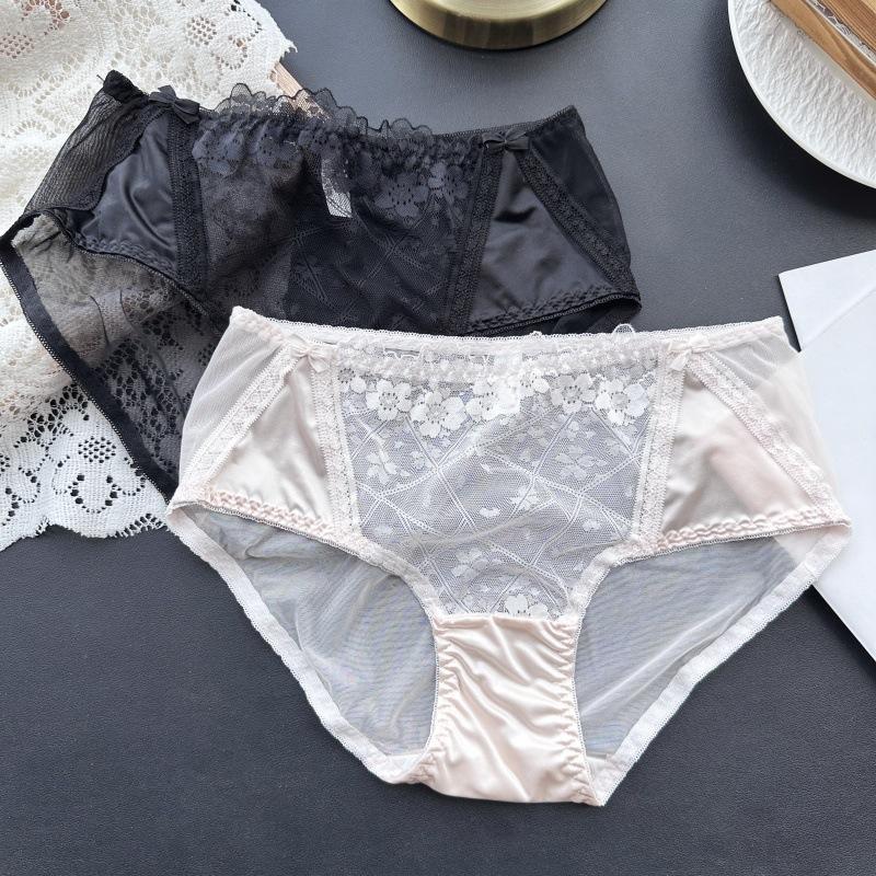 Ladies Spring Summer Mesh Lace Sexy and Cute Jacquard Panties