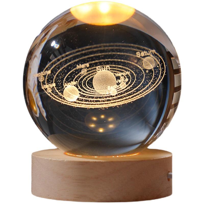 Solar System Starry Sky Crystal Ball Night Light - Birthday Gift for Girls & Boys, Classmate Souvenir, Qixi Festival Ornament