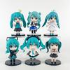 S New Hatsune Miku Figure Mini Character Ornaments Kawai Hatsune Table Decoration for Home Adult Toy Child Gift 6pcs/set