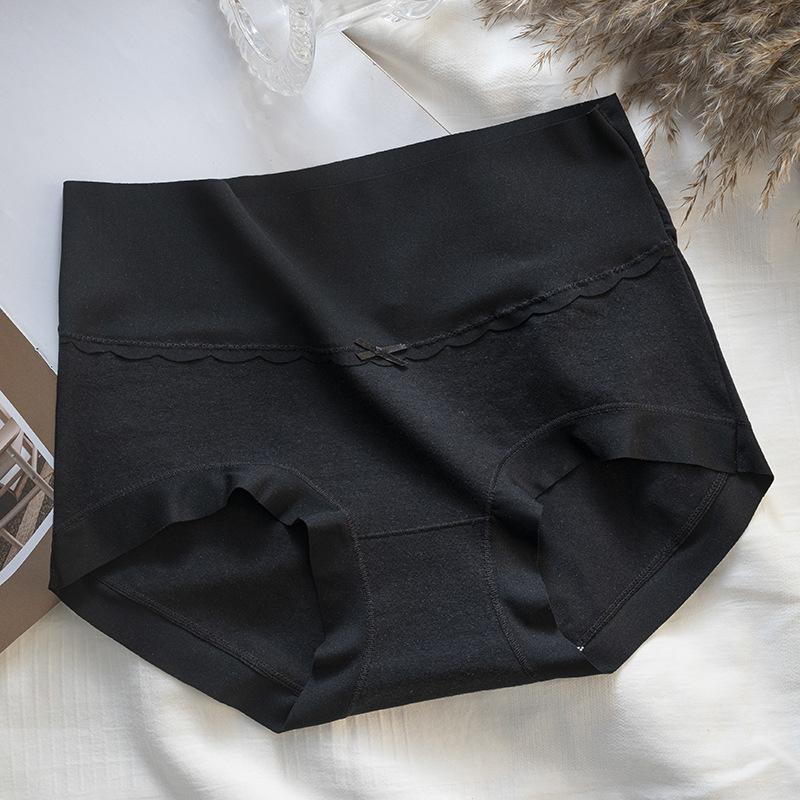 Women's Spring and Autumn New Pure Cotton High Waist Abdominal Non Mark Briefs