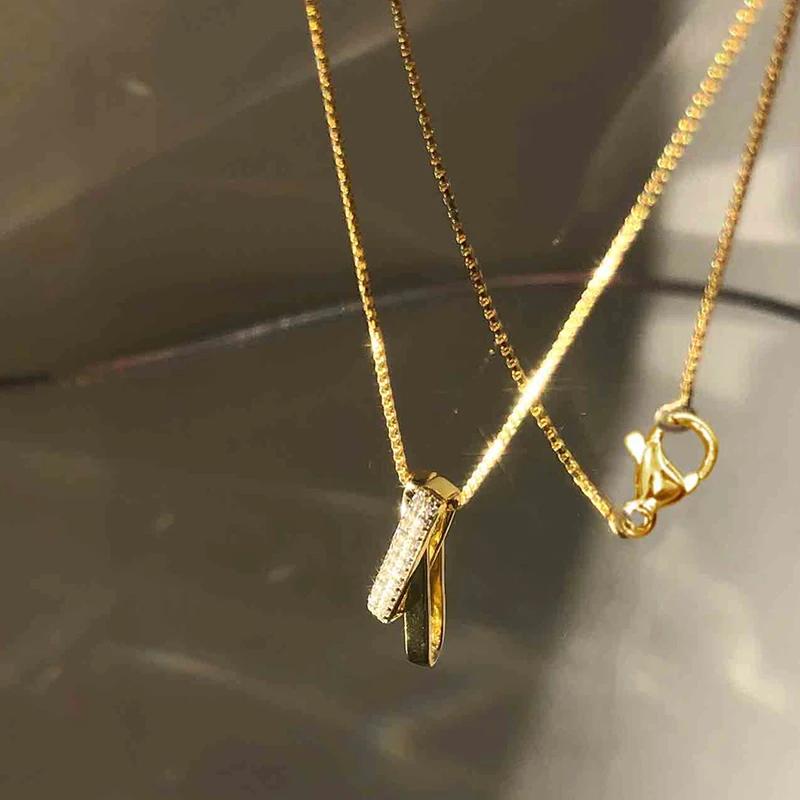 

CAOSHI Fashion Daily Wearable Pendant Necklace for Women Versatile Design Cubic Zirconia Two Color Available Lady Accessories 45cm