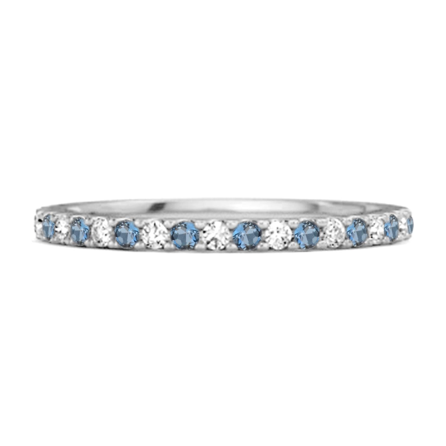 London Blue Topaz Eternity Band Ring - 925 Sterling Silver 10.5