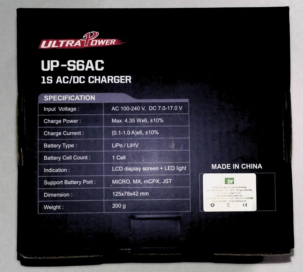 UP-S6AC 6-Port 1S LiPo/LiHV Battery Charger – AC/DC Multi-Charging Hub for Drones and RC Models