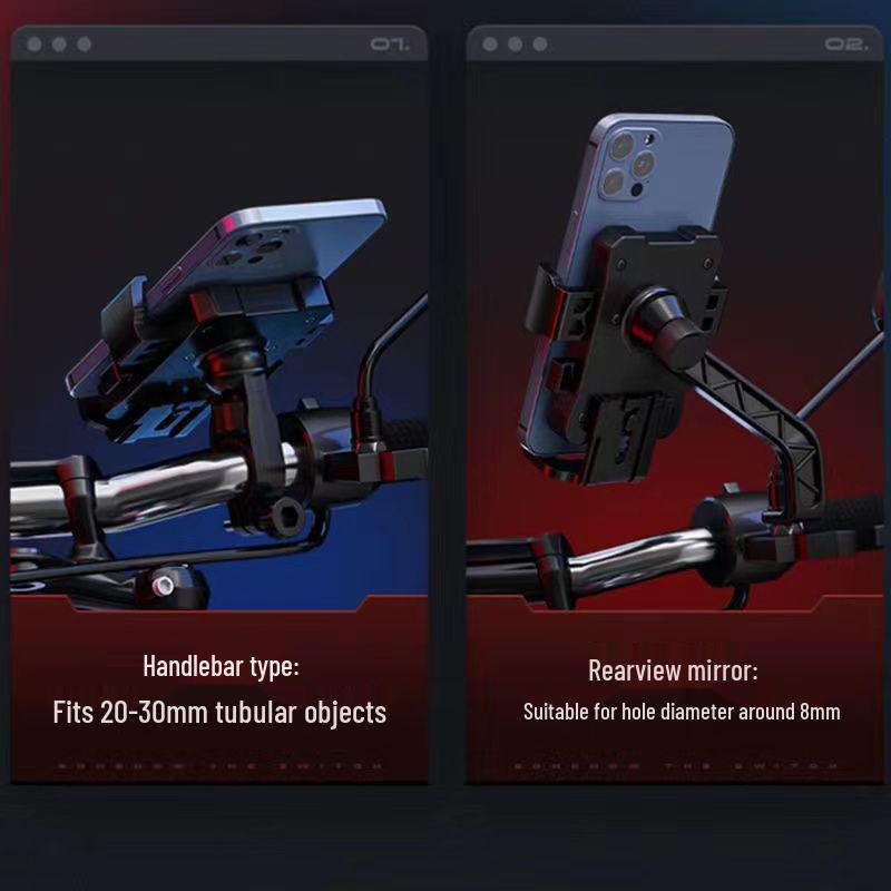 Stoßfeste & Regenfeste Fahrrad- und Motorrad-Handyhalterung mit kleinem Schirm zur Navigation