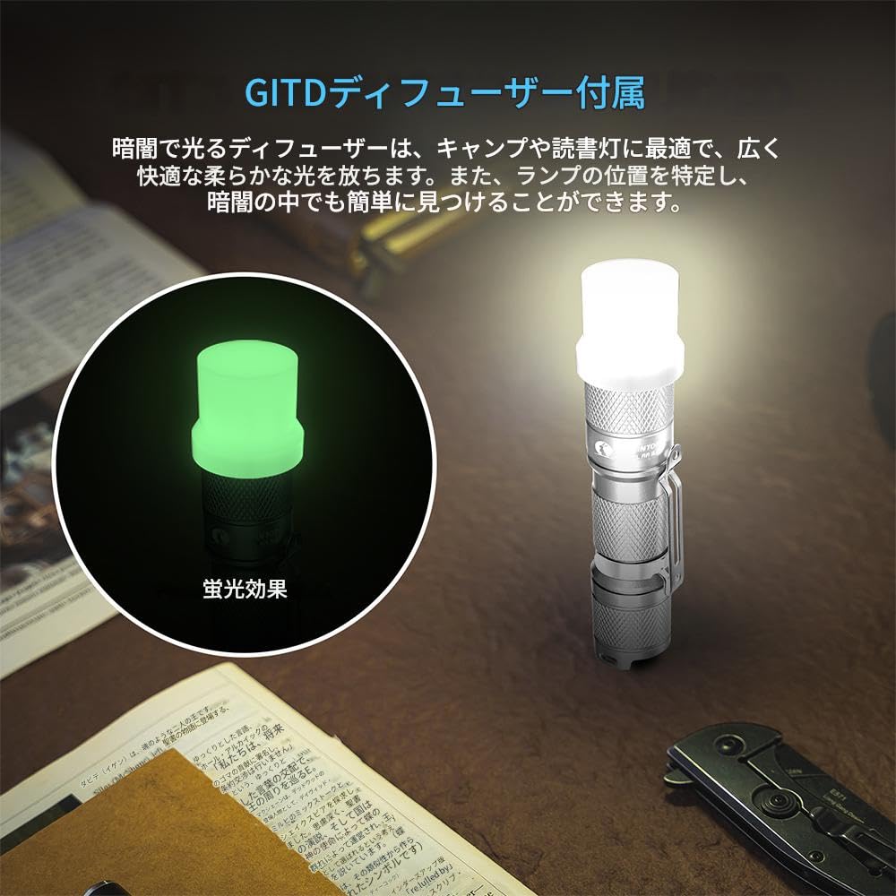 LUMINTOP Small Lightweight LED Flashlight Flashlight Brightness 900 Lumens Continuous