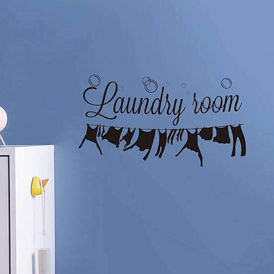 Laundry Room Decals Convenient Reusable Eco-friendly Laundry Room Sticker Strong Stickiness Vinyl Sticker Laundry Room Sticker