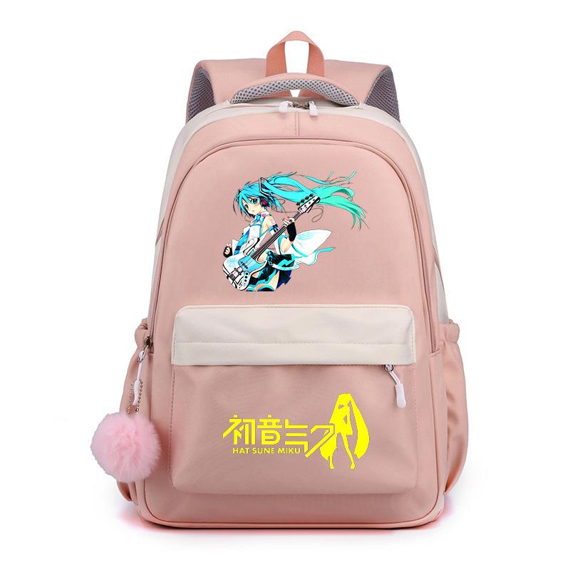Anime Peripheral Hatsune Future School Bag Backpack Cartoon Backpack Candy Color Large Capacity Student School Bag Stationery