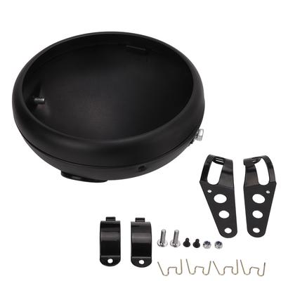 7in Motorcycle Headlight Housing Universal Bucket Mount for LED Headlamp 38?51mm Fork Tubes