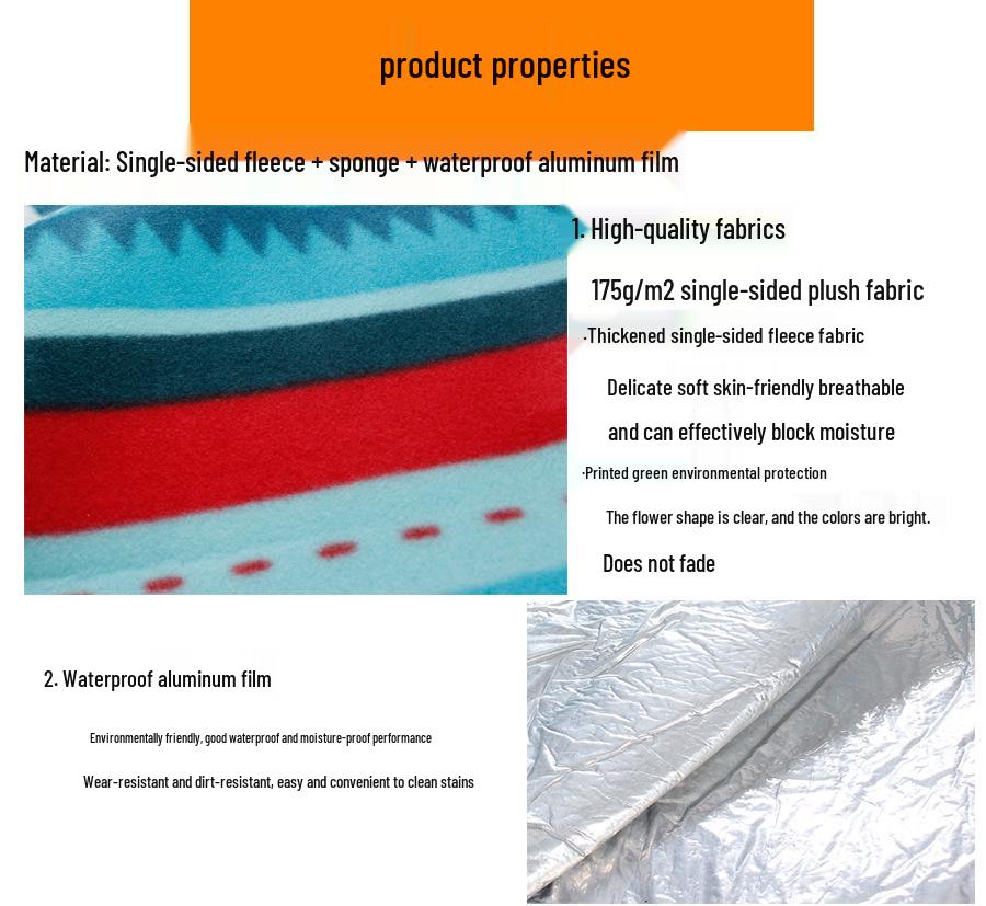 Ethnic Style Waterproof Suede Picnic & Camping Mat with Aluminum Foil Moisture Barrier
