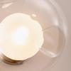 Chende Wall Lamp, Nordic Round, Clear and Milky White Glass, Two-Layer Design, Stylish, LED Compatible, Single Brass Globe, Wall-Mounted Lighting for