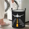 Airplane Pilot Airport Runway Phonetic Alphabet Plane Foldable Laundry Baskets Dirty Clothes Sundries Basket Home Organizer Box