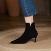Fashion 2024 New Autumn Winter Women Boot Genuine Leather Ankle Boots Fashion Women Shoes Pointed Toe Stiletto High Heels Modern Boots