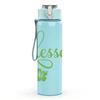 1PC Blessed Green Cursive Letter Print 750ml Color Plastic Sports Water Bottle Leakproof Flip Straw Lid Suitable for Sports Office Home Use