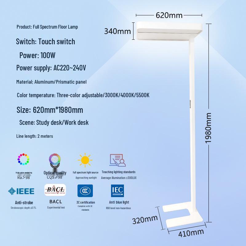 American Original Full Spectrum Eye Protection Floor & Desk Lamp for Children's Reading & Piano