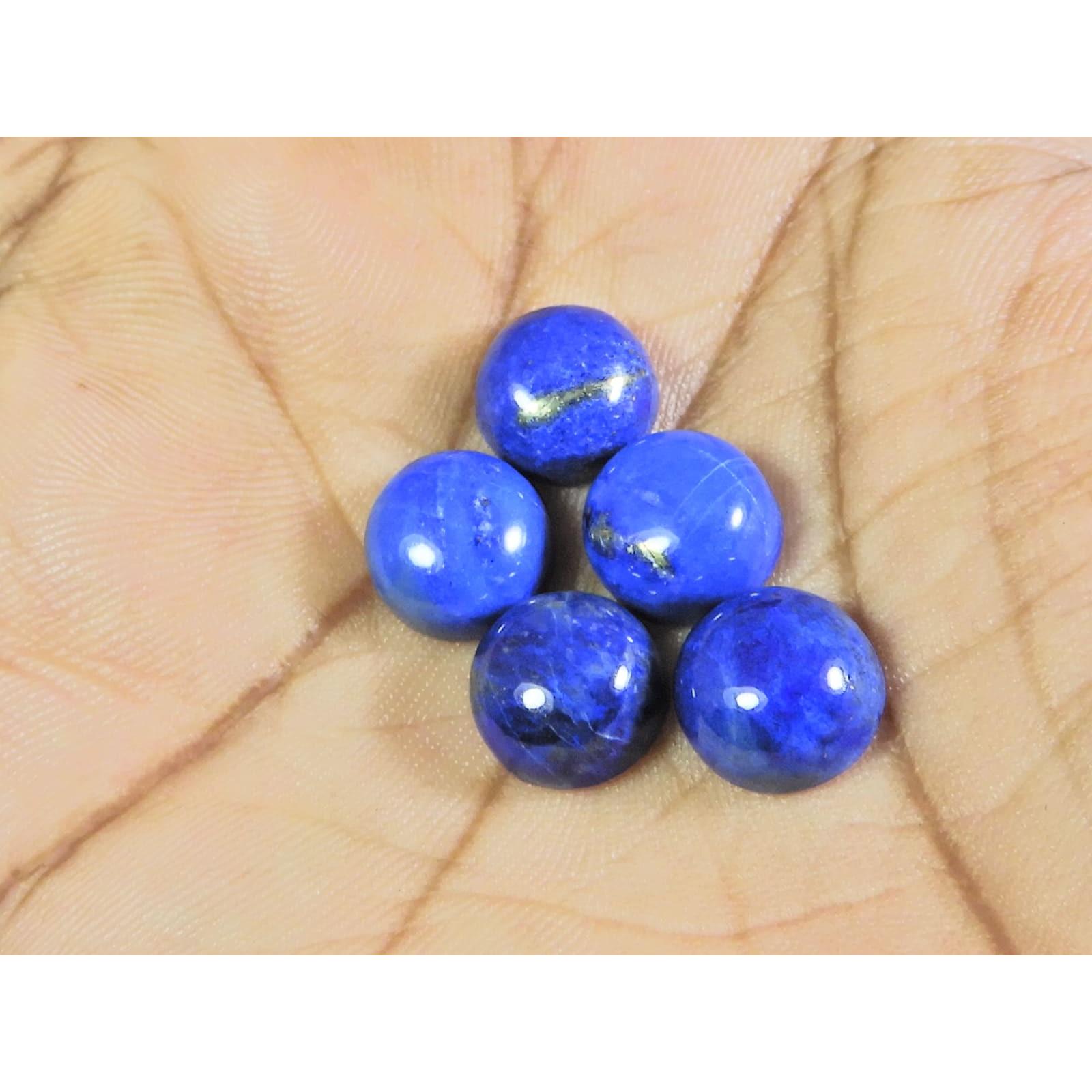 

10 мм Натуральный Лазурит Круглый Кабошон Свободный Драгоценный Камень Лот 5 шт 24 карата. А-479