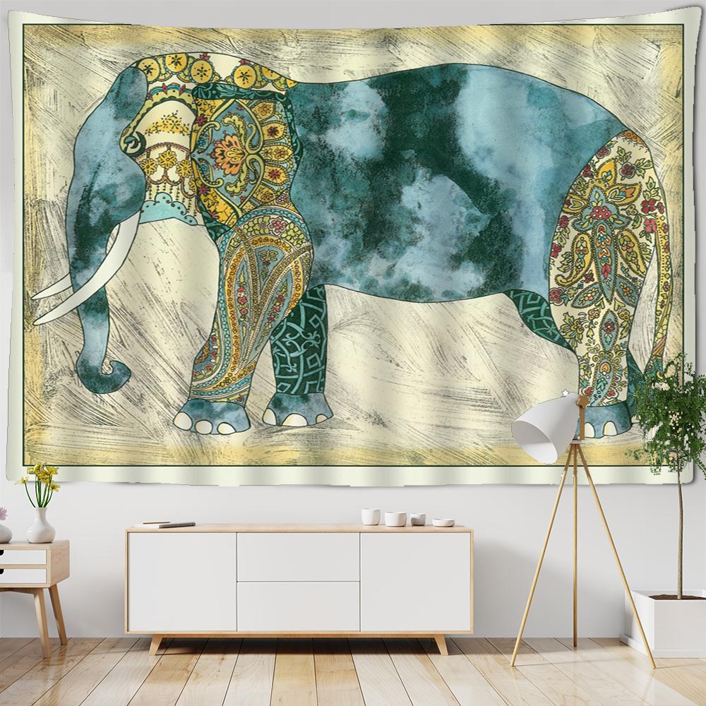 

3D настенный гобелен со слоном, настенный фон для спальни в стиле бохо-хиппи, гобеленовая печать для домашнего декора, пляжное полотенце W150xH130cm