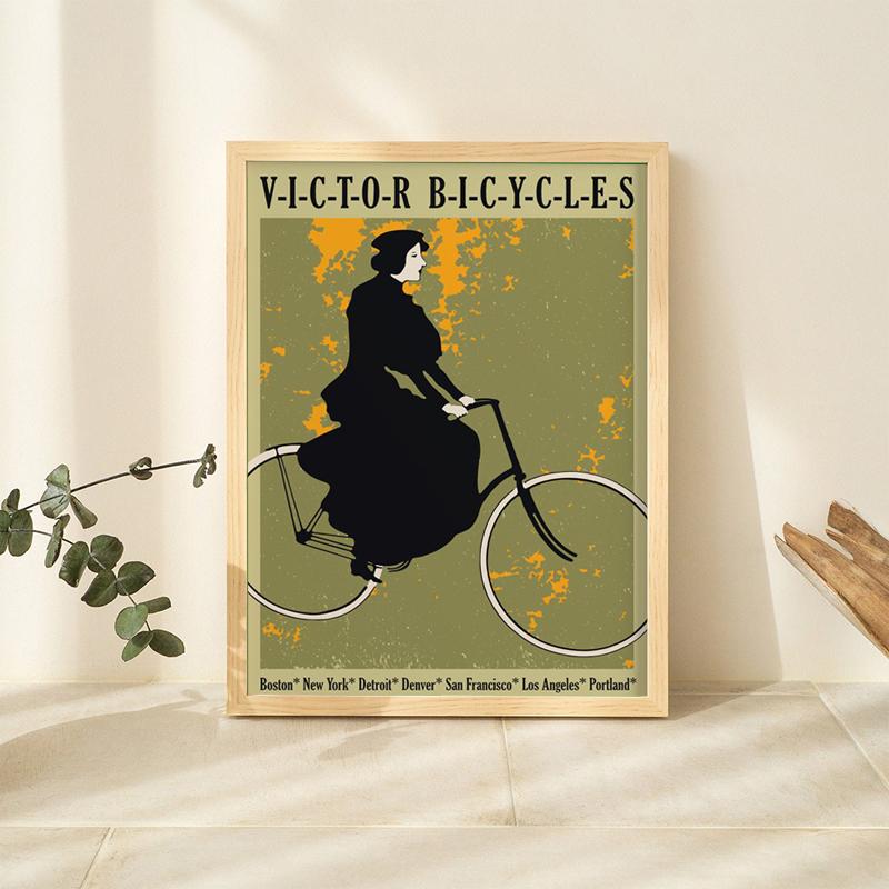 Vintage Cycling Canvas Printing Poster French Retro Bike Bicycle Gift Wall Art Prints Reproduction Fashion Home Bar Wall Decor