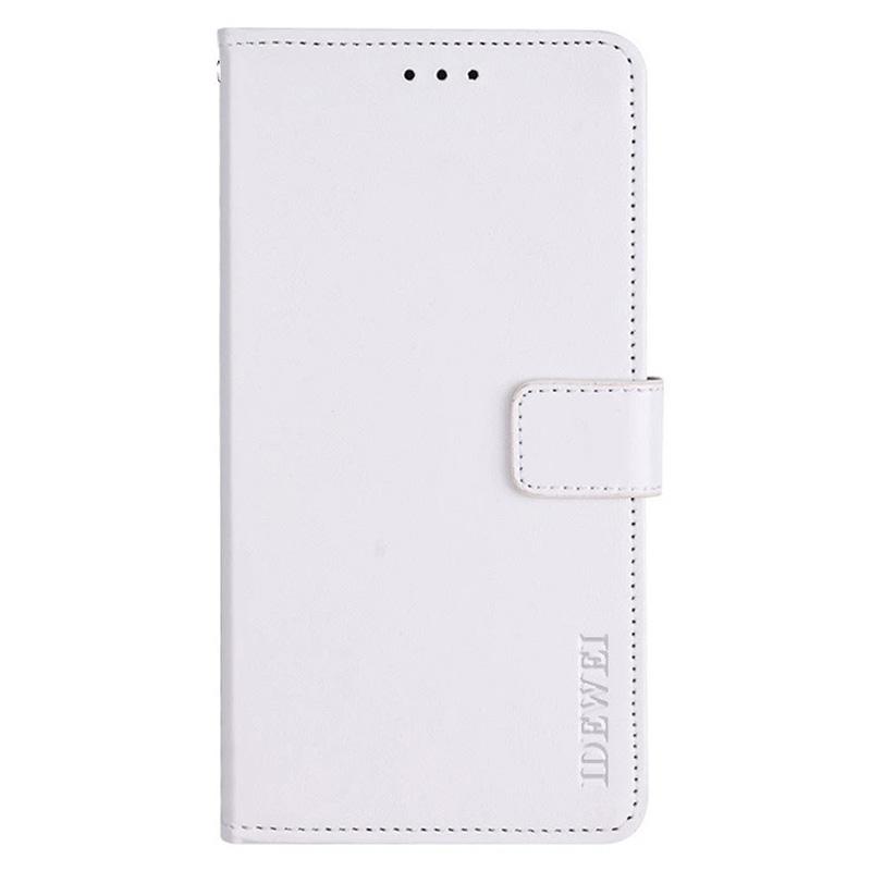 

IDEWEI For Samsung Galaxy S24 Ultra Leather Case Crazy Horse Leather Folio Flip Phone Wallet White
