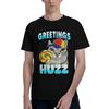 Hälsningar Huzz T-shirt Sommar Rolig Katt Streetwear T-shirts Bomull Trendig Cool T-shirt För Par Kortärmad Vardagskläder